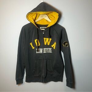 Iowa Hawkeyes Full Zip Hoodie Men’s S Campus Heritage Gray Yellow Sweatshirt